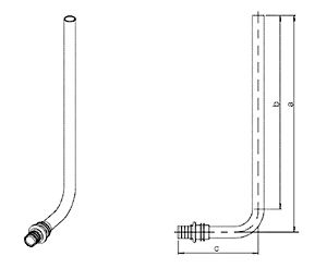 Трубка для подключения радиатора, 16-250, Г-образная, (нерж.) REHAU